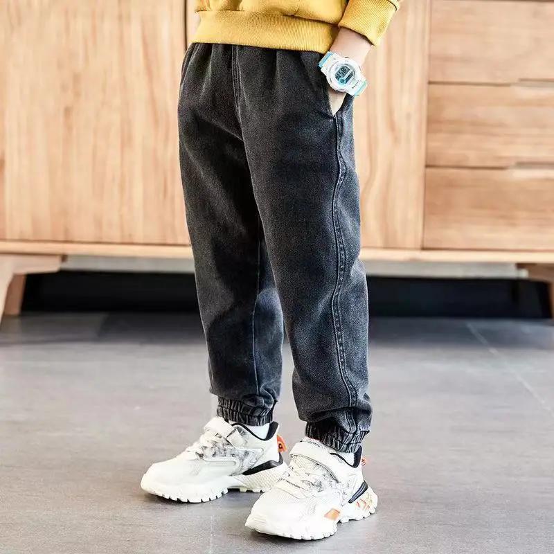 

Детские зимние джинсы плюс бархатное утолщение детские теплые повседневные джинсовые брюки Рождественские подарки для мальчиков в возрасте 3-5-6-10-12 лет 140