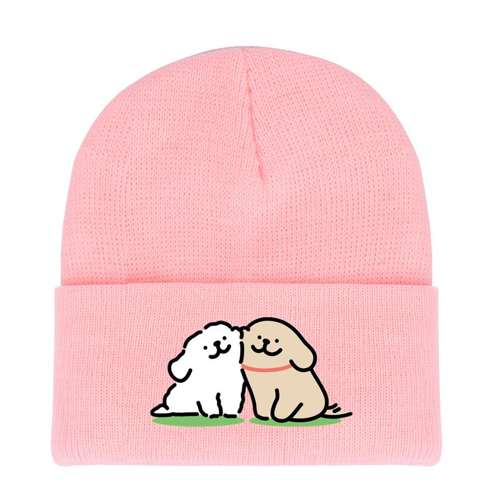 Winter Maltese Knit Hat With Printed Design For Men Women Casual Weather Cold