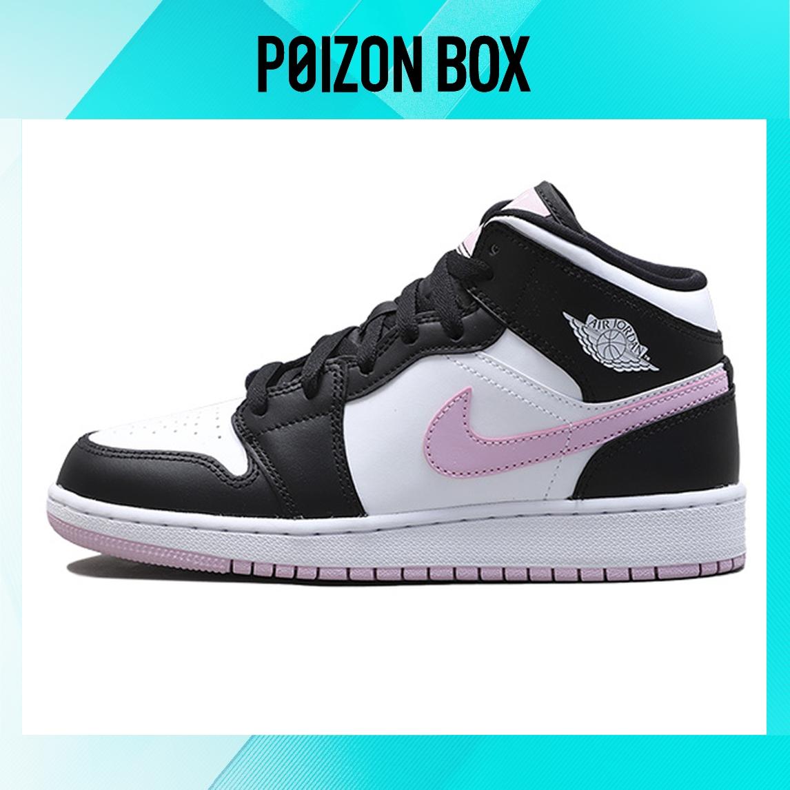 

кроссовки Jordan 1 Mid White Black Light Arctic Pink (GS) 555112-103