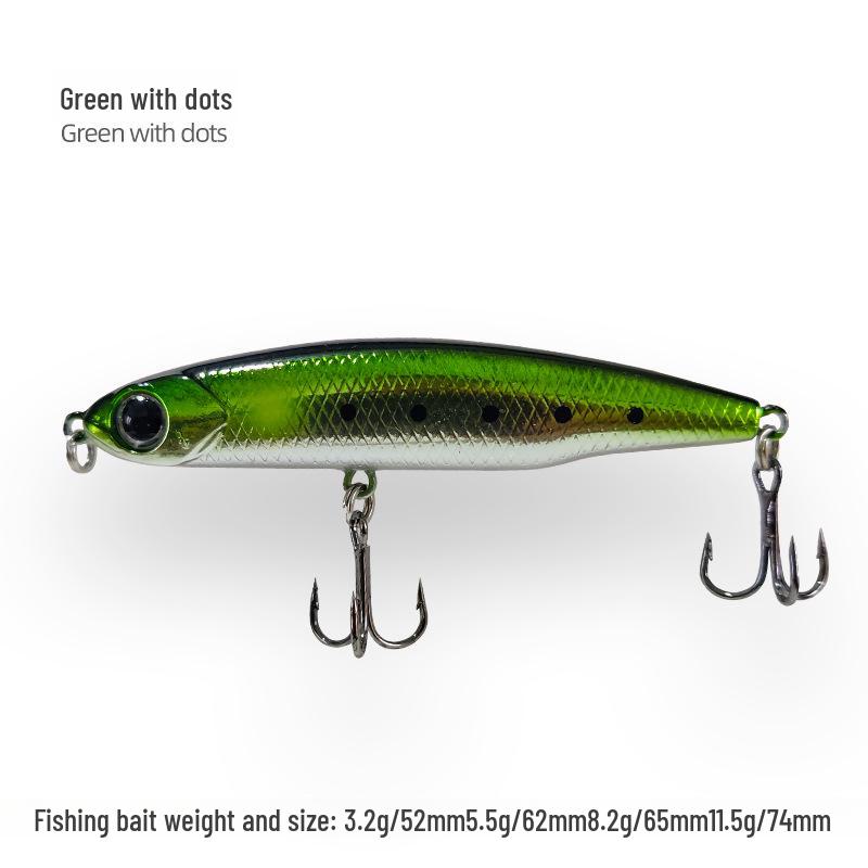 52mm Silver Fish Pencil Lure, 3.2g/5g Sinking Bait for All Water Layers, Ideal for Luofei and White Stripe Fish