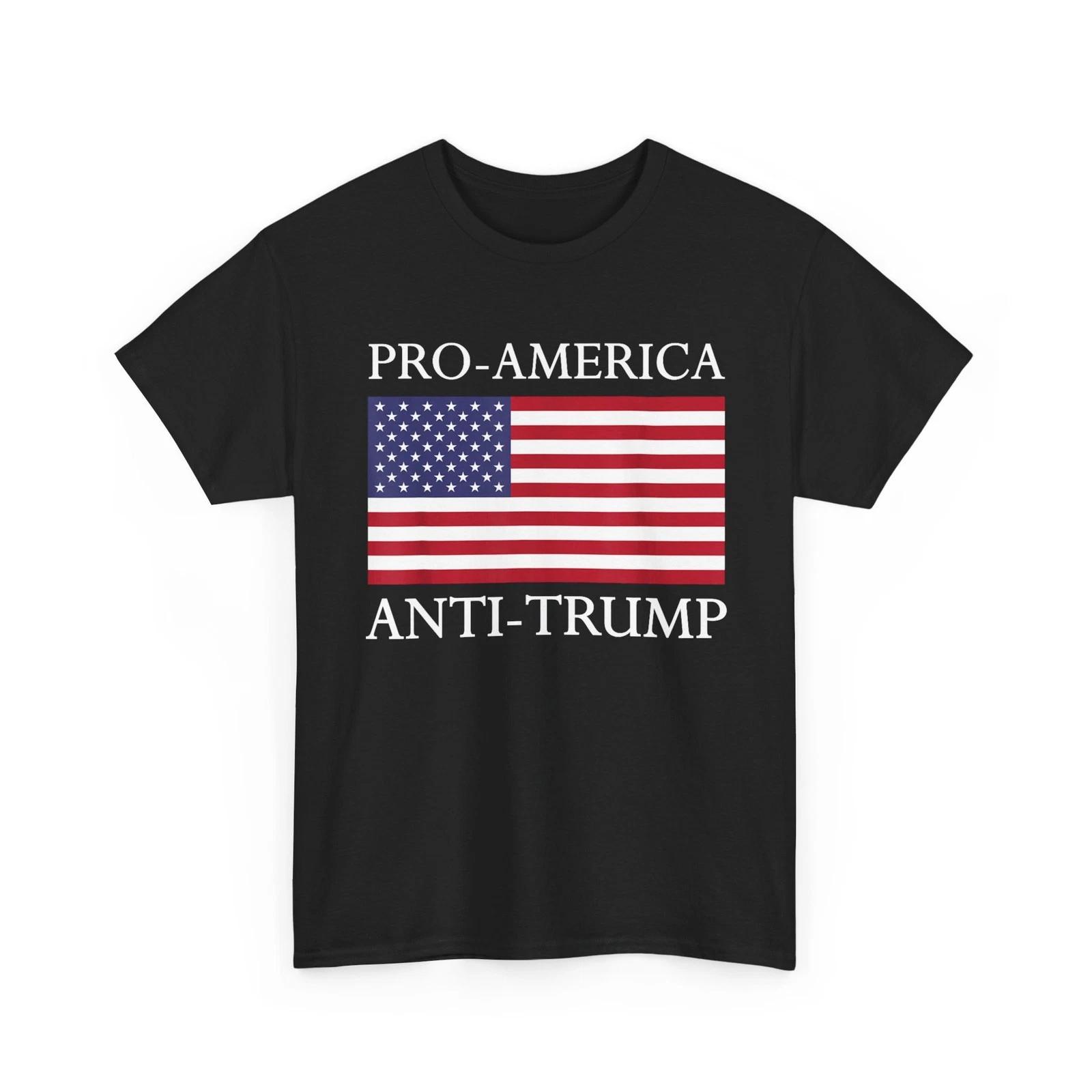 Pro-America Anti-Trump Shirt, American Flag Resist T shirt M