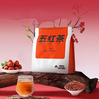 Five Red Herbal Tea Red Bean Jujube Goji Rice Blend for Women