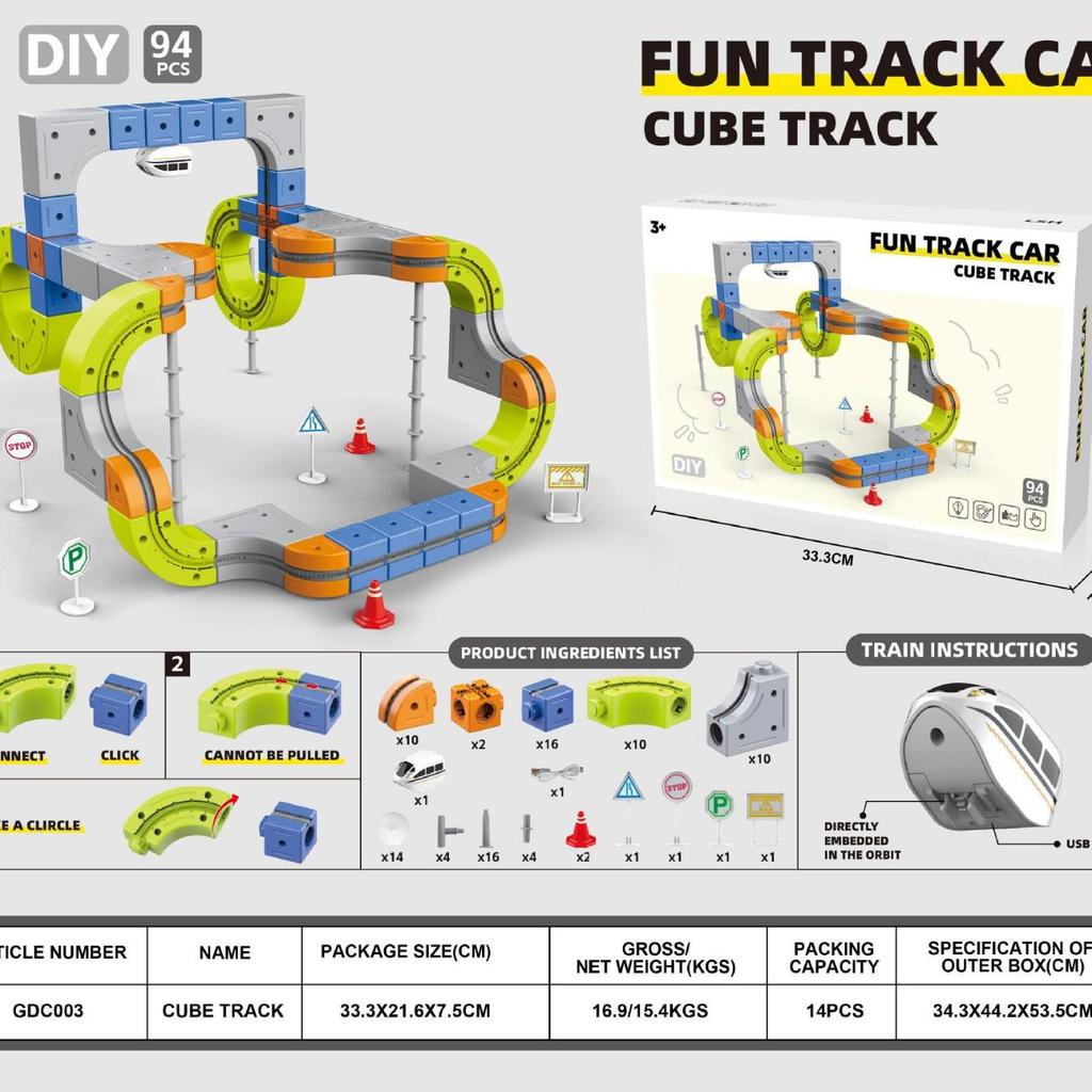 3D High-Speed Rail Train & Roller Coaster Building Block Set - Educational Toy Gift