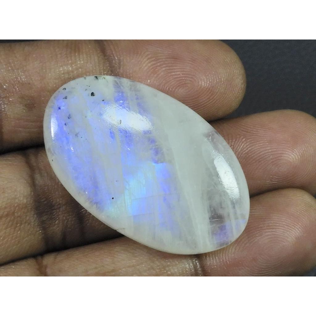 24X39X05 MM Natural Rainbow Moonstone Oval Cabochon Loose Gemstone 63Cts. C-1632