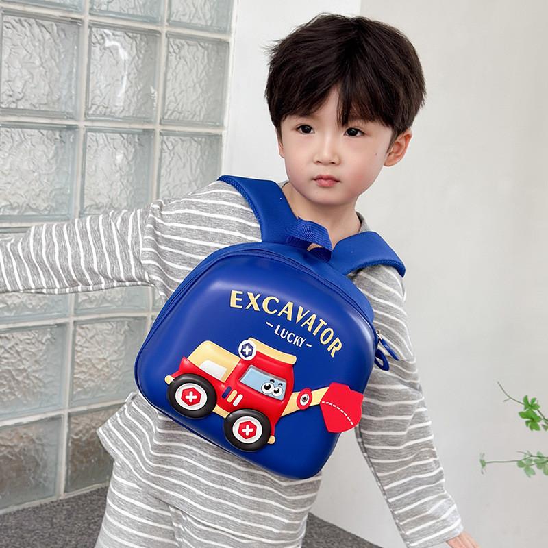 Playful And Stylish Childrens Backpack With Excavator Print Soft Oxford Fabric For Boys And Girls