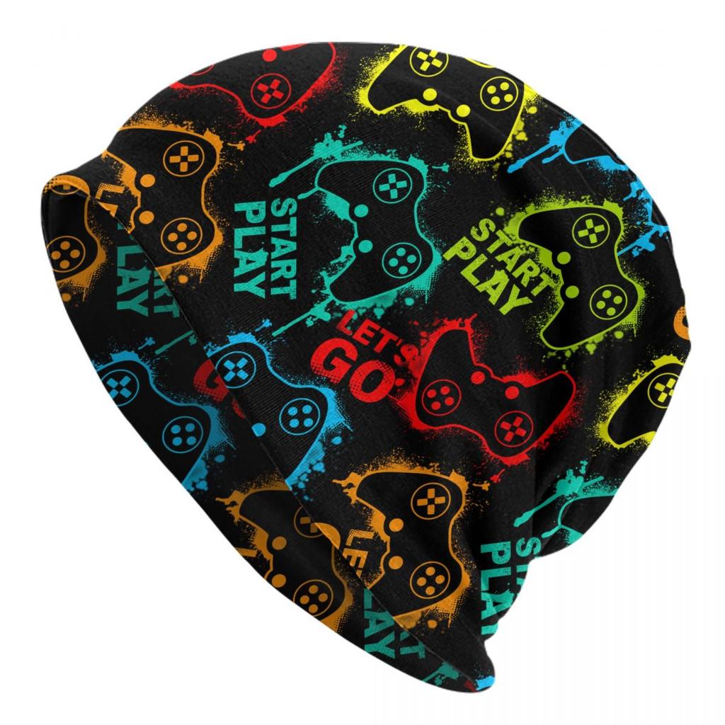 Custom Game Controller Skullies Beanies Caps Hip Hop Winter Warm Unisex Women Knit Hats Adult Unisex Gamer Gift Bonnet Hats