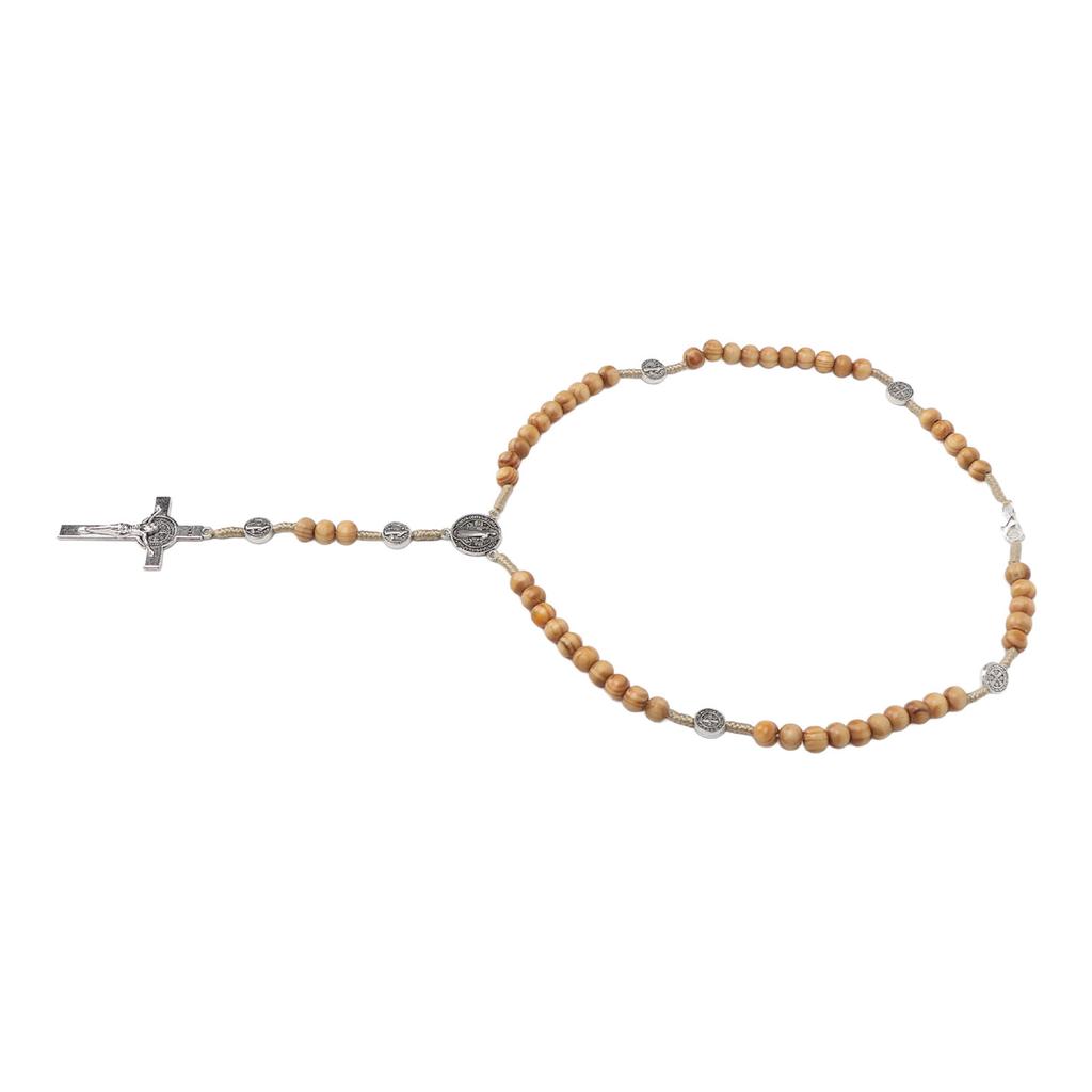 Rosary Beads Wood Zinc Alloy Portable Lightweight Handcrafted Attractive Lucky Rosary Beads Jewelry