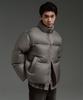 Ripstop Down Puffer Short Padded Jacket [Grayish Beige]