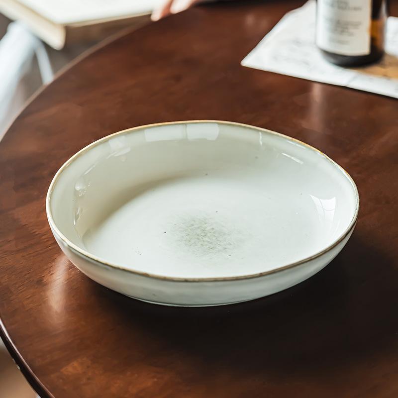 Retro Kiln Transformation Special-Shaped Bowl, Ceramic Tableware Bowl, Japanese Salad Bowl, Fruit Bowl, Household Dish Bowl, Noodle Bowl, Bowl Plate.