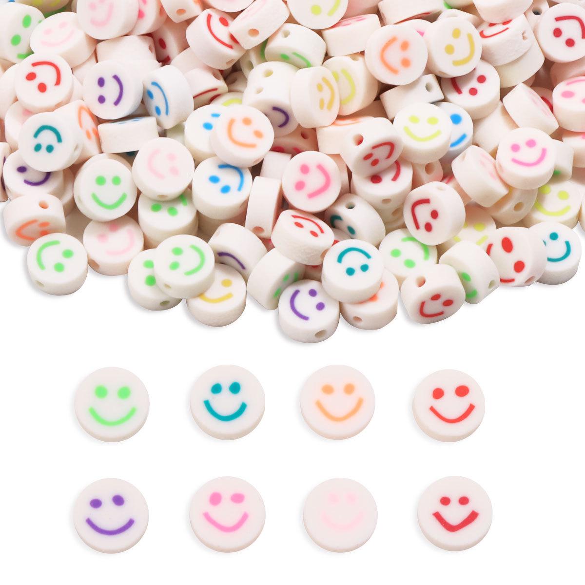 

Smiley Face Polymer Clay Beads for DIY Jewelry - 100pcs Pack RT078