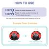 Ladybug Mechanical Timer 360 Degree Rotating Kitchen Countdown Clock Productivity Timer Cute Desk Decor for Cooking Studying