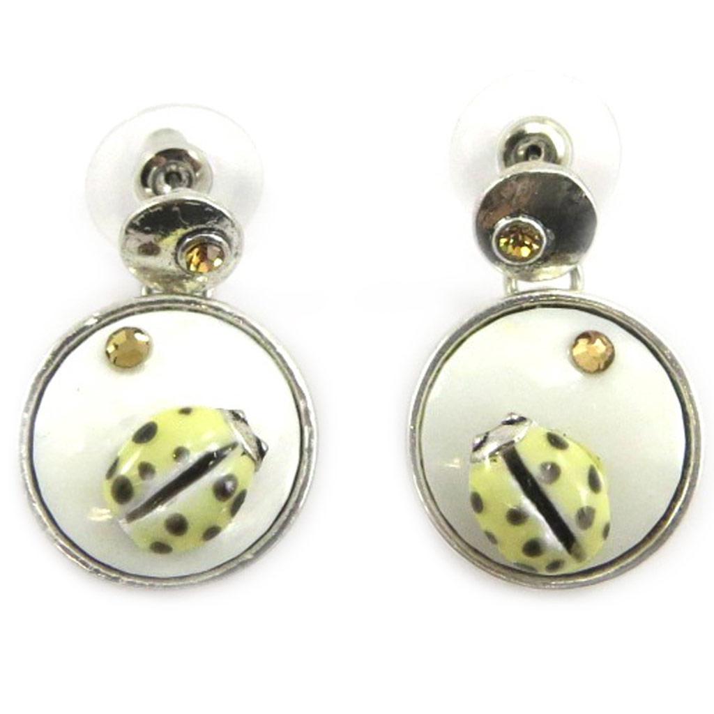 NOA [G0392] - White 'Nacre En Folie' Designer Earrings