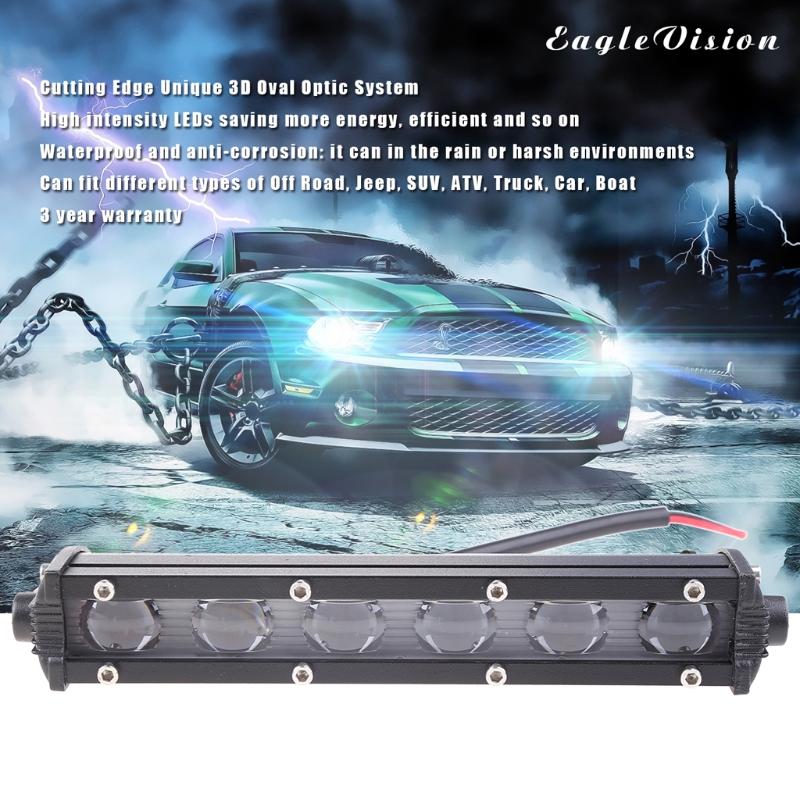 8 Zoll 60W lange Stange Arbeitslicht LED Strahler Flutlicht Spot SUV Boot Fahrlampe für Offroad 6000K 10~48V, DC