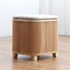 Multifunktionaler runder Holz-Ottoman mit Stauraum Modische Schuhbank für Zuhause Runder Hocker für das Sofa zum Sitzen