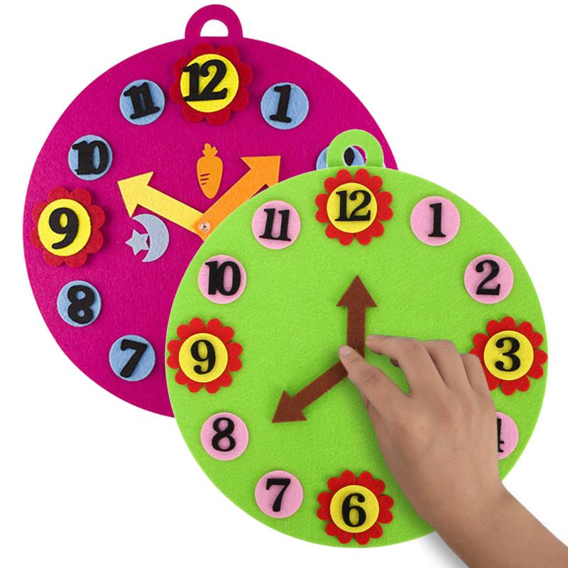 Clock Puzzle Felt Wall Decoration Digital Time Cognition Kindergarten Montessori Early Education Puzzle Material Package TMZ