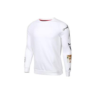 Air Jordan Athleisure Lässiger Pullover mit Aufdruck Rundhalsausschnitt 'Weiß' CD5872-100