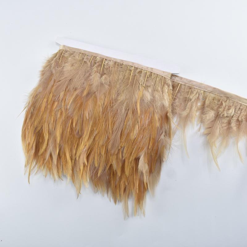 10Meters Leather Pink Rooster Neck Hackle Feather Trim Ribbon Pheasant Feathers Fringe For Crafts Plume Decoration Decor Plumas