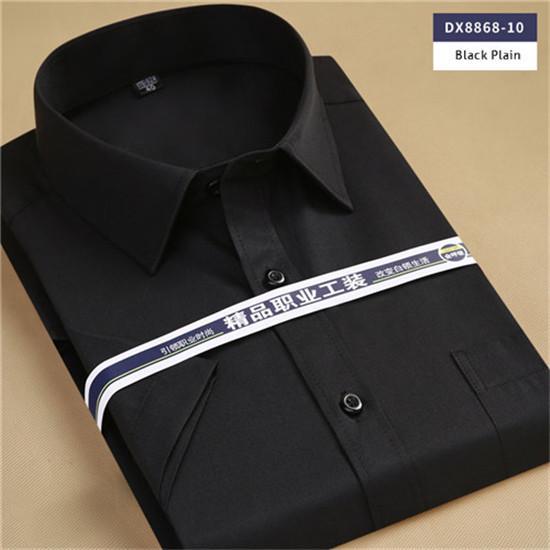 Large Men Short Sleeve Square Collar Formal Shirts for Summer