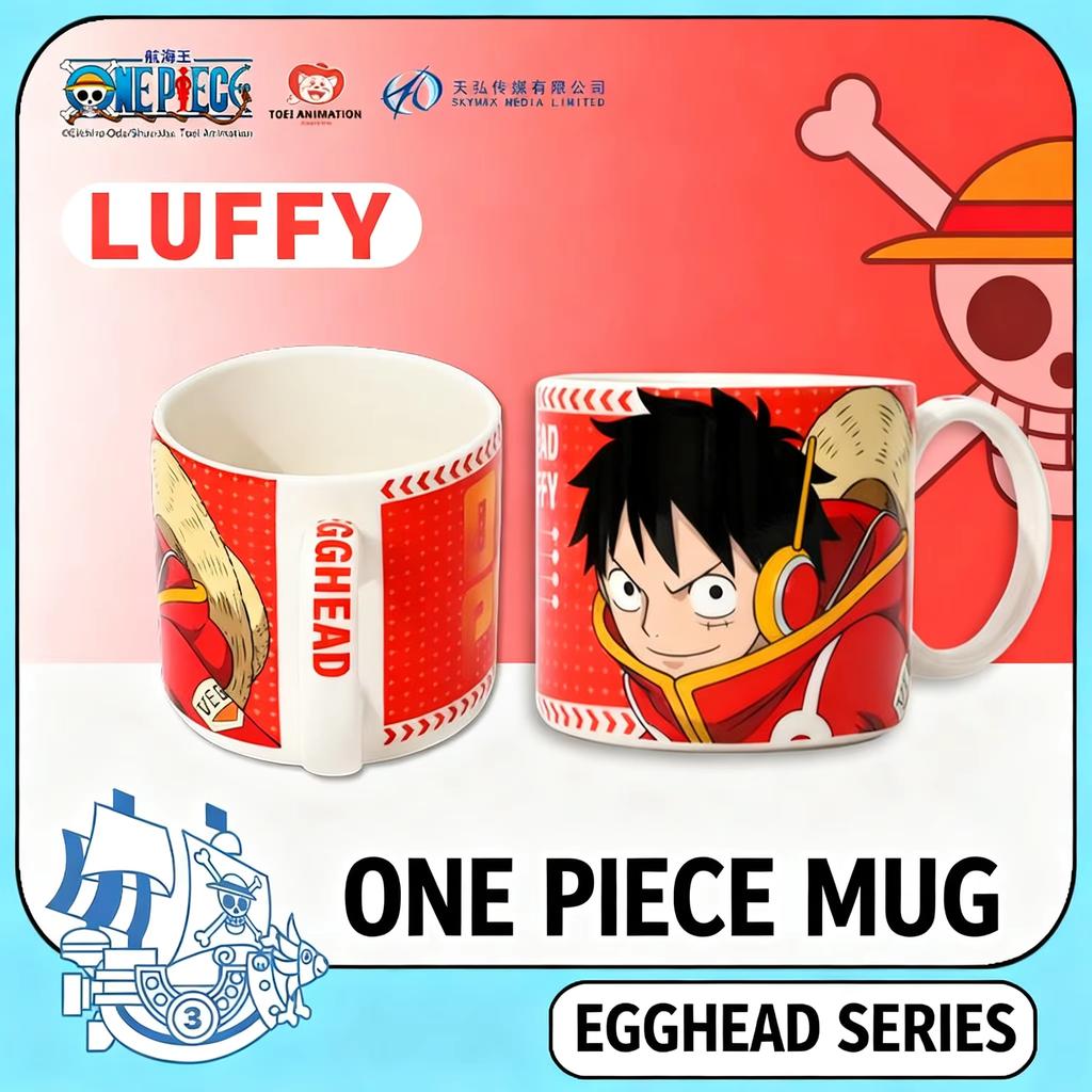 High Quality 1pc Official One Piece Egghead Arc Mugs-Luffy(Gear5/)ZoroChopper In Egghead Design Ceramic Drinkware for Manga Enthusiasts