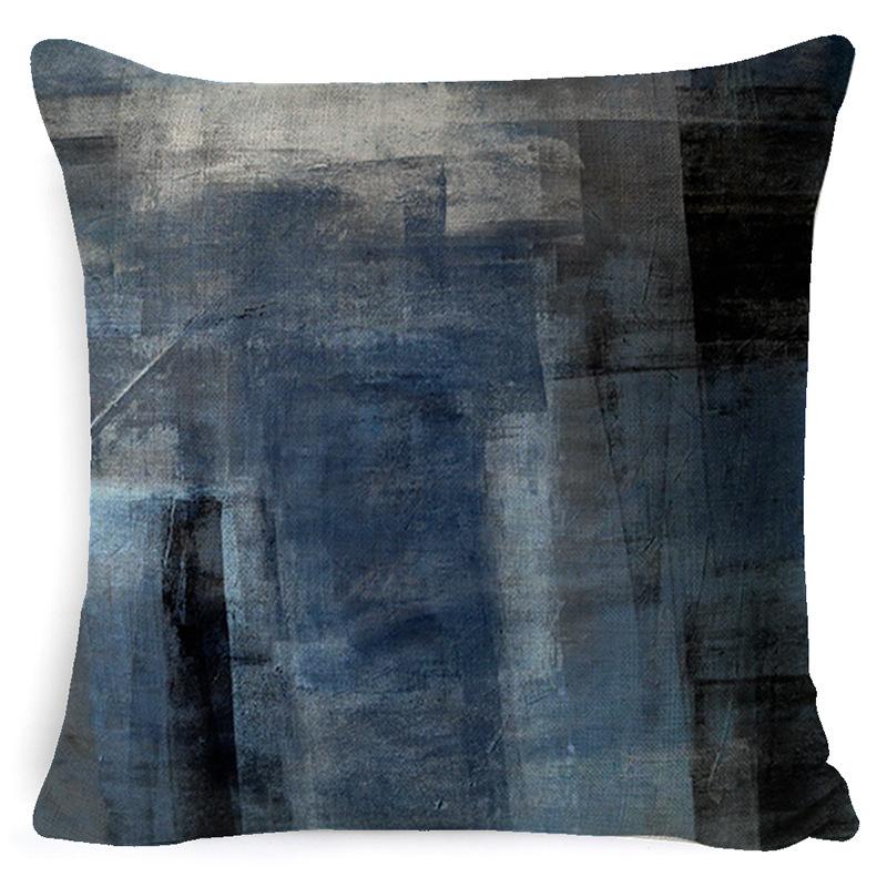 Heimdeko Kissen Kissenbezug Neu Türkis und Orange Abstrakte Kunst Malerei Wurfkissenbezug