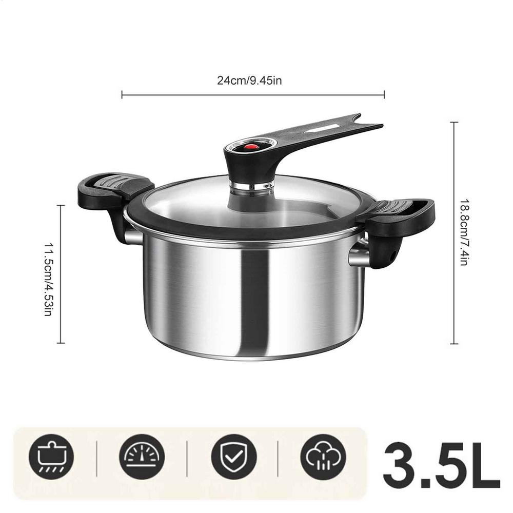 

Pressure Cooker Pot Pressure Oyster Fish Pot Stainless Steel Fast Cooking Multifunctional Kitchen Accessories for Dining Beans