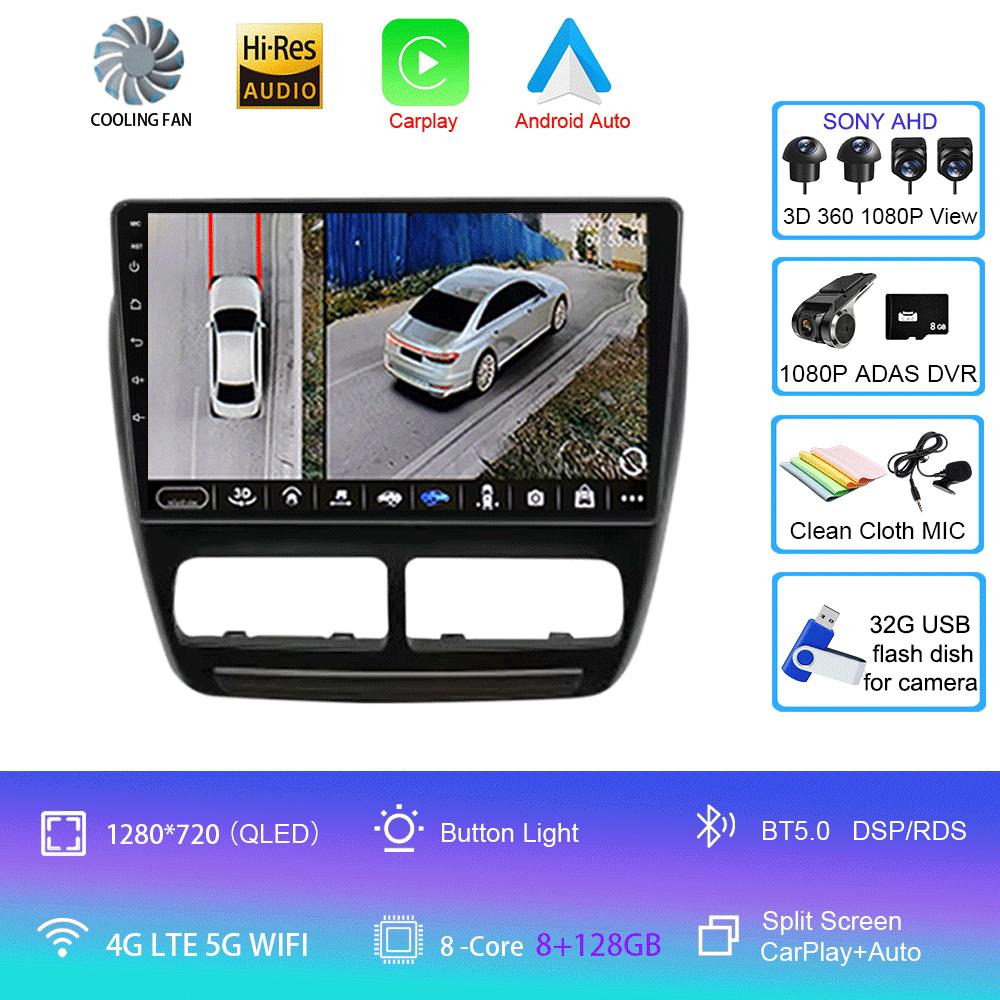 Android 14 Car Radio For Fiat Doblo 2010 - 2015 Multimedia Video Player Navigation Stereo GPS BT Carplay Android Auto 5G WIFI