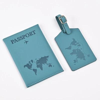 PU-Leder-Passhülle für Damen und Herren, Gepäckanhänger, Passclip-Set, Reiseausweis, Kreditkartenetui, Geldbörse, Taschen