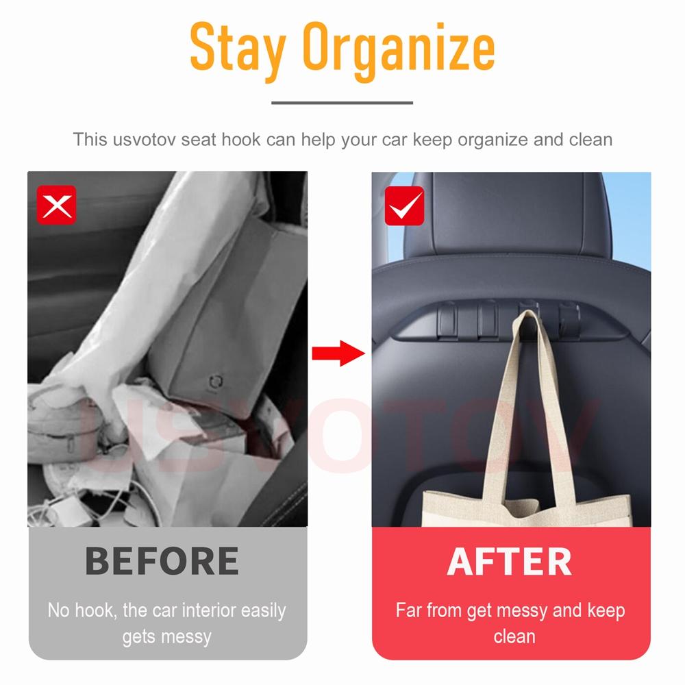 Car Seat Hook for Tesla Model Y Juniper Model 3 Accessories 2026 2026-2026 Seat Backrest Hook Front Seat Back Hanger Organizer