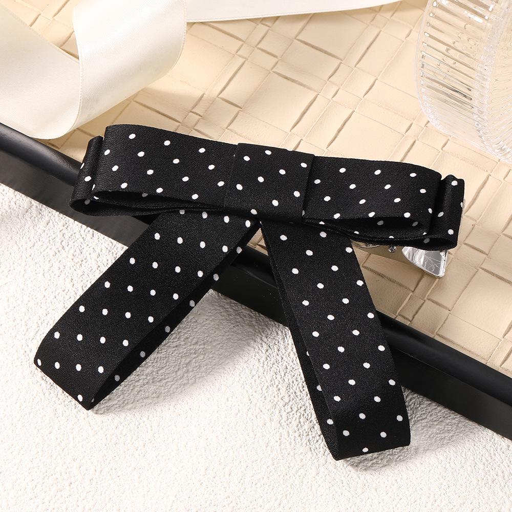 High-End Polka Dot Bow Hair Clip for Women - Gentle and Sweet Hairpin Accessory