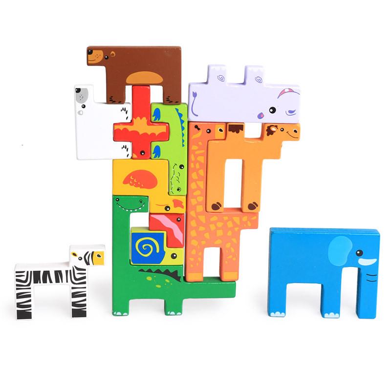 Wooden Animal Puzzle Toys For Kids Learning Early Education Creative Play Gift