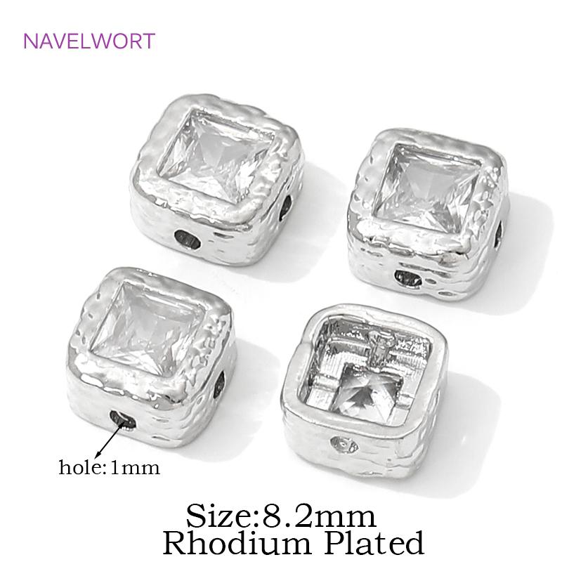 

Beads Separators 18K Gold Plated Square Spacer Beads,Inlaid Zircon Loose Beads,Separators For Beads,DIY Bracelets Accessories 2 Pieces