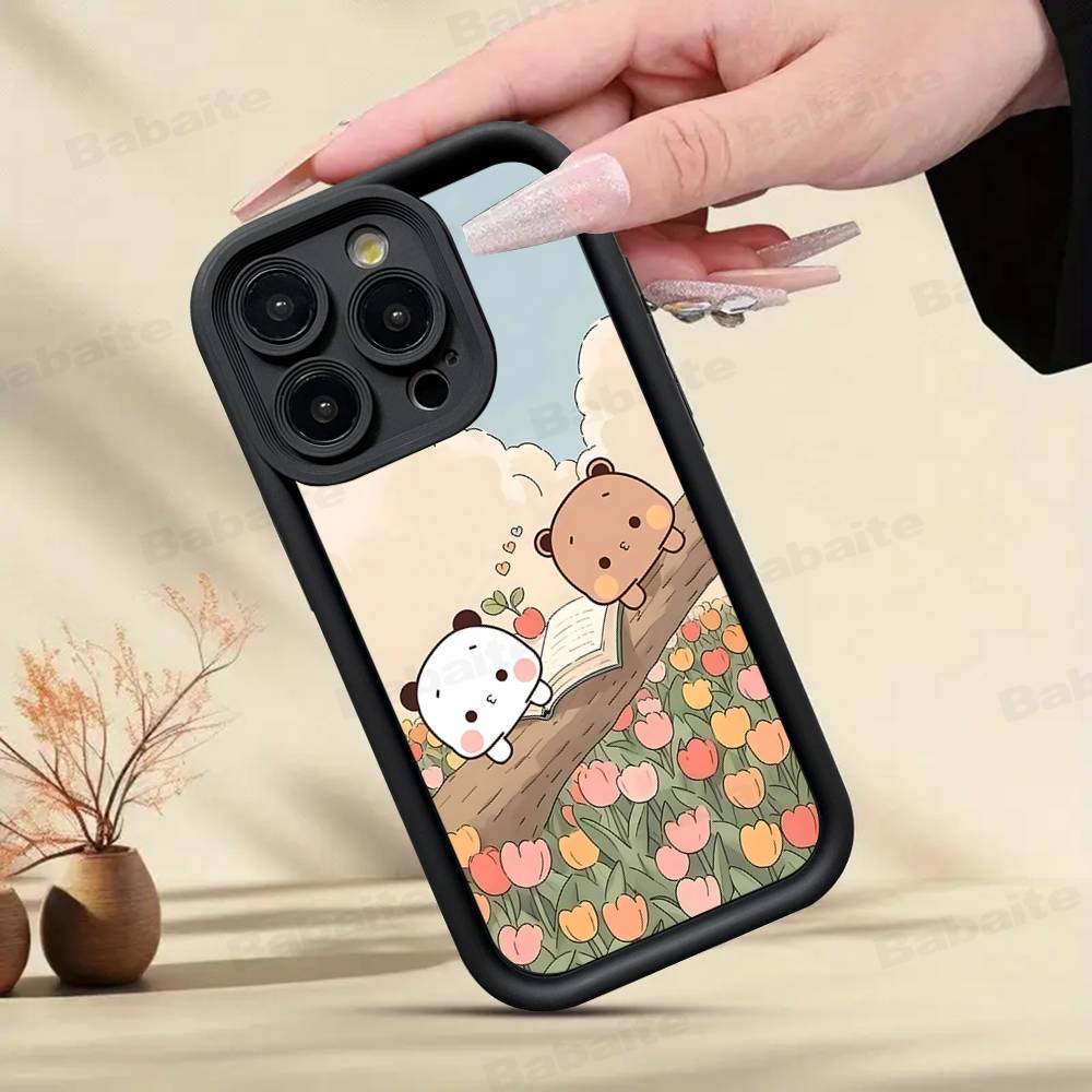 Cute Bubu Dudu Phone Case For IPhone 17 16 15 14 13 12 11 Pro Max Plus Black Full Coverage TPU