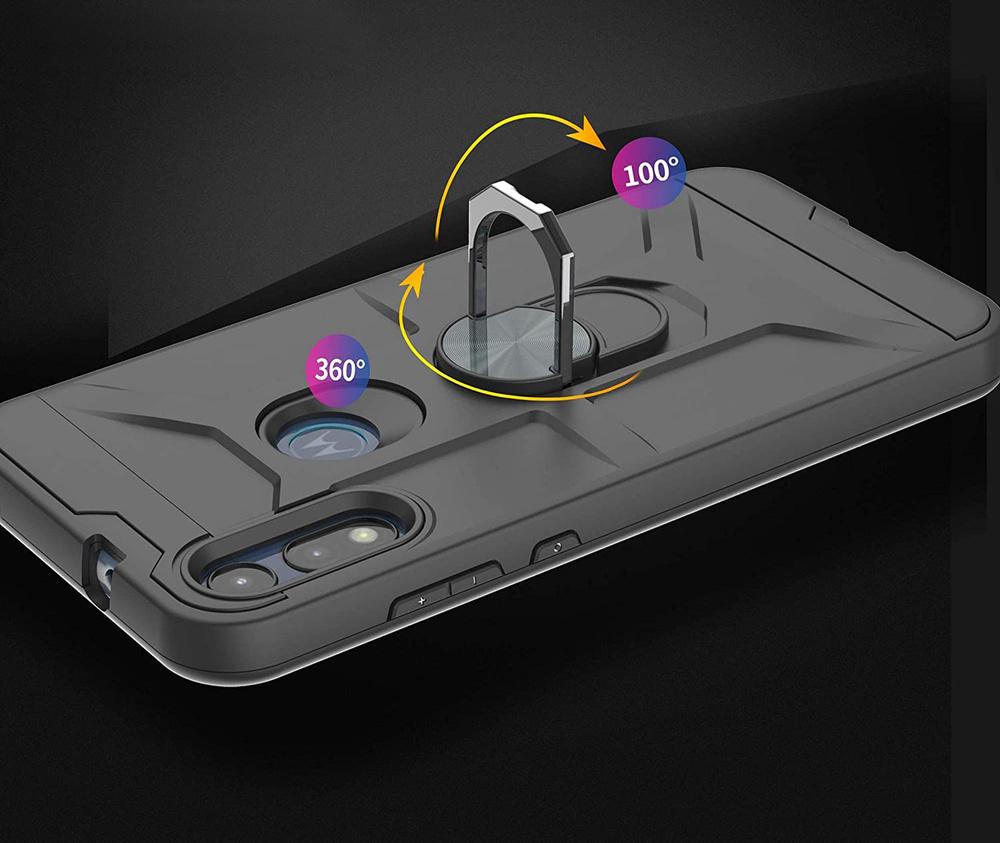 Case for Motorola Moto E7 Power / E7i Power, Armored with Ring, Black