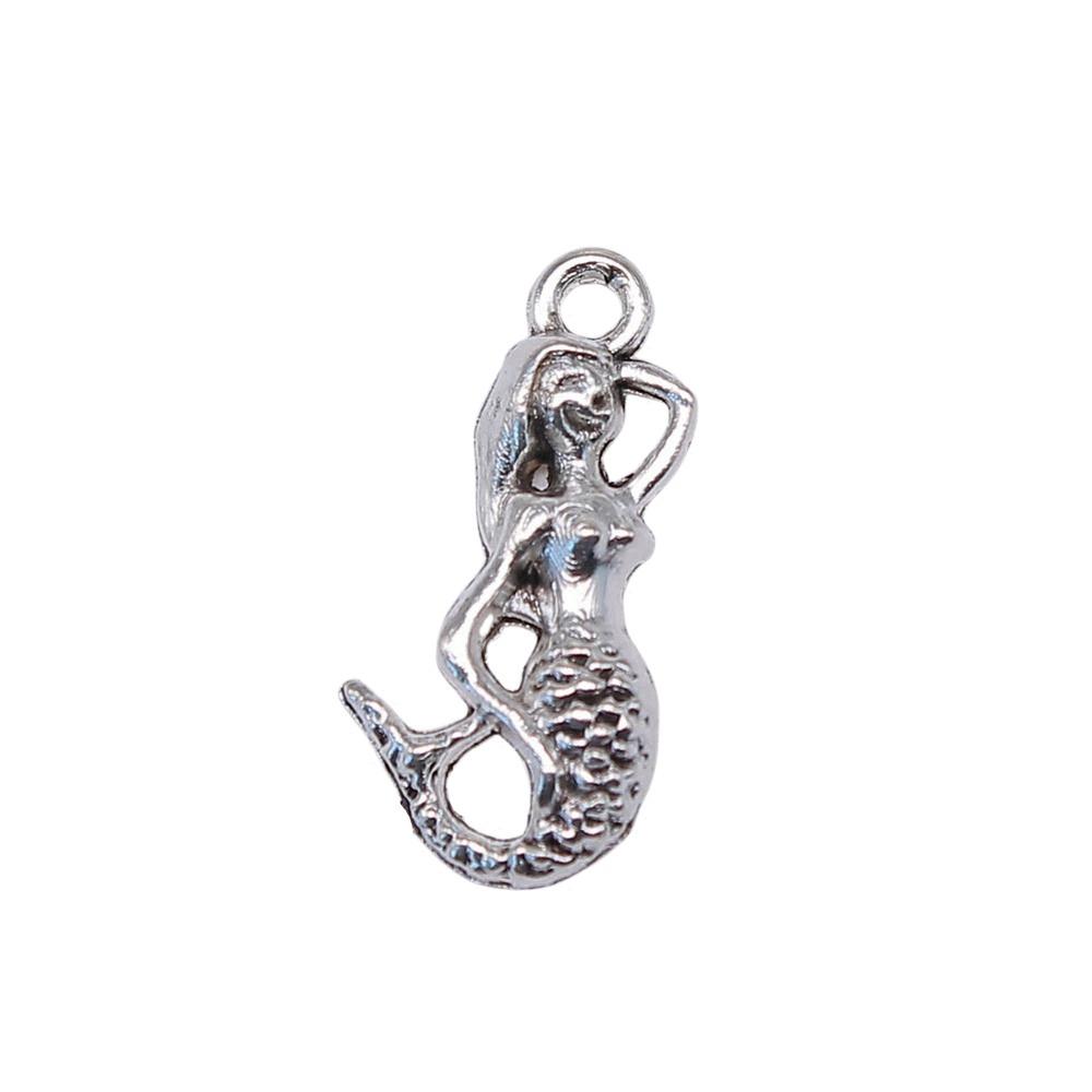 Mermaid Skeleton Charms Gothic Alloy Pendants For Halloween DIY Jewelry Accessories