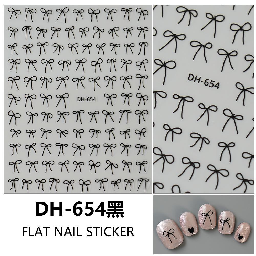 Valentine'S Day 3D Bow Nail Stickers French Minimalist Red Bowknot Designs Self-Adhesive Decals For Diy Nail Decor Itemations