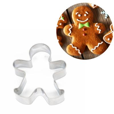 2Pcs Gingerbread Cookie Cutter Aço Inoxidável Biscoito Cortador Molde Bolo De Natal Fondant Pastelaria Molde Xmas Cozinha Ferramentas De Cozimento