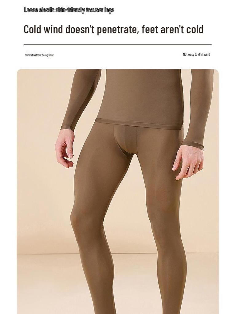 Men’s Ultra-Thin Seamless Self-Heating Thermal Underwear Set - Skin-Enhancing with Hyaluronic Acid for Autumn/Winter