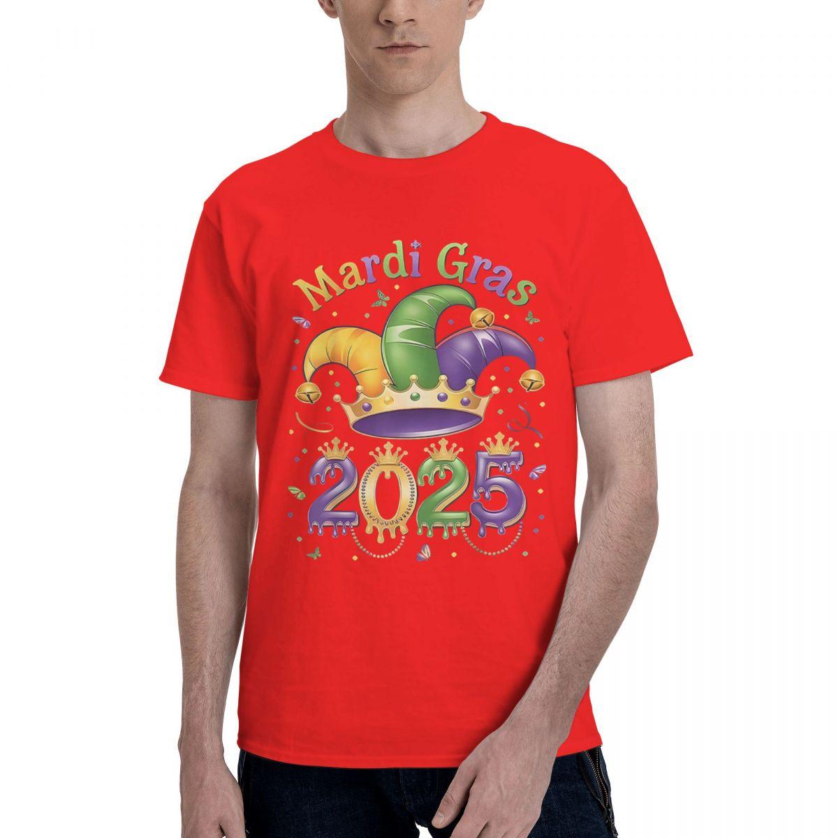 

Mardi Gras 2025 Costume 100 Cotton Casual Breathable Confortable Tops Funny TShirt For Men Graphic Tee S