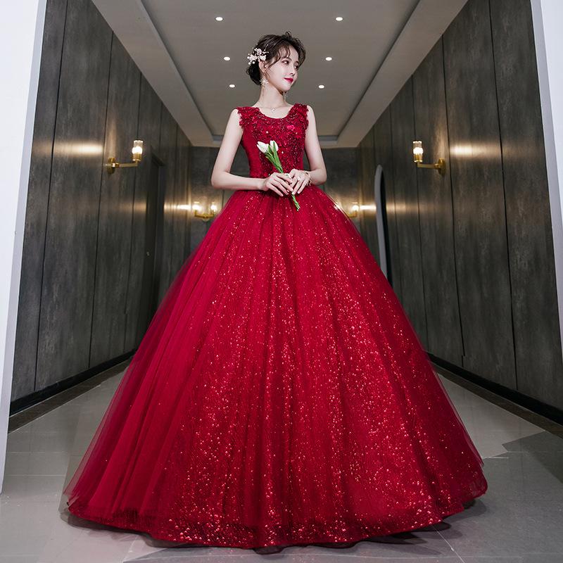 2026 Puffy Skirt Evening Gown for Banquets, Annual Meetings, and Stage Performances