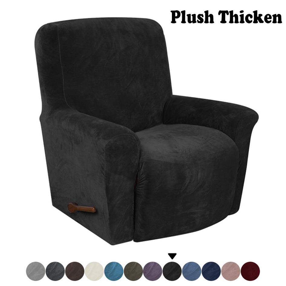 Battilo Recliner Cover Waterproof Elastic Winter Plush Cover For Lazy Sofa All-inclusive Massage Chairs Cover Plaid Slipcover