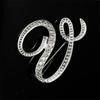 Minimalist Rhinestone Alphabet Brooch: Elegant Geometric Pin for Sweaters or Coats