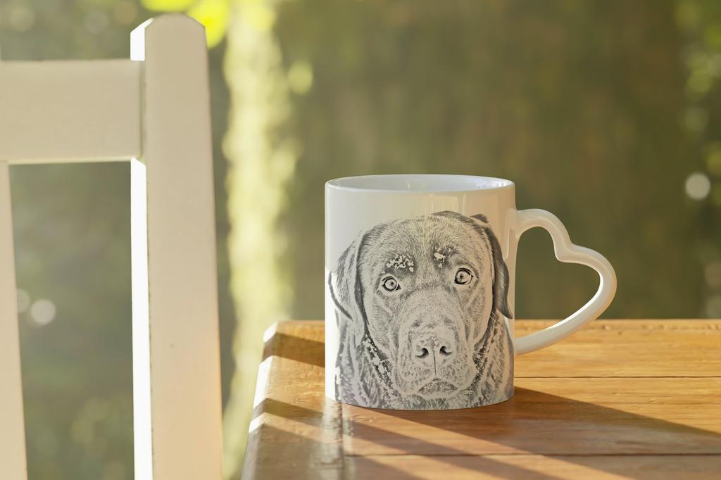 Labrador Retriever - cup with a dog, adorable cup with a heart-shaped handle, universal gift from the Art-Dog brand