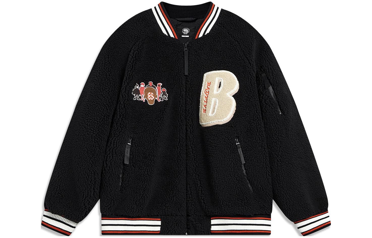 Li Ning BADFIVE Baseball Jacket Men s Black AFMT017-2 L