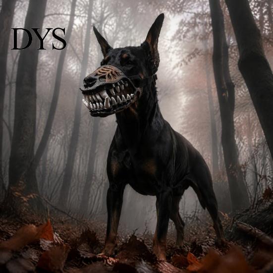 Medium And Large Dog Muzzle Hell Hound Muzzle, Halloween Creepy Cosplay Customized Party Costume with Adjustable Strap for Dogs