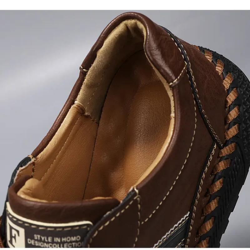 Men's Leather Casual Shoes Lace Up Sneakers