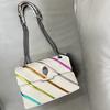 London Eagle Head New Fashion Women Bag Luxury Designer Striped Patchwork Chain Shoulder Crossbody Bags PU Leather