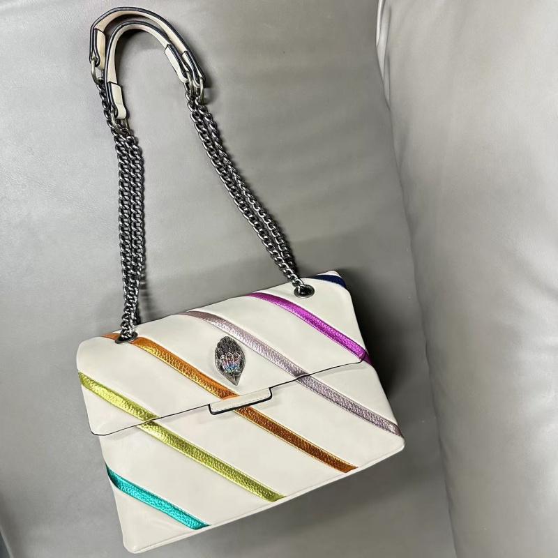 London Eagle Head New Fashion Women Bag Luxury Designer Striped Patchwork Chain Shoulder Crossbody Bags PU Leather