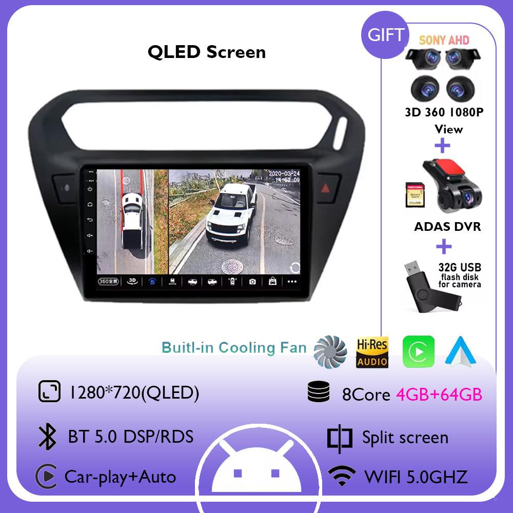 Android 14 For Peugeot 301 per Citroen C-Elysee 2012 - 2016 Car Multimedia Player Car GPS Navigation Touch Screen No 2din