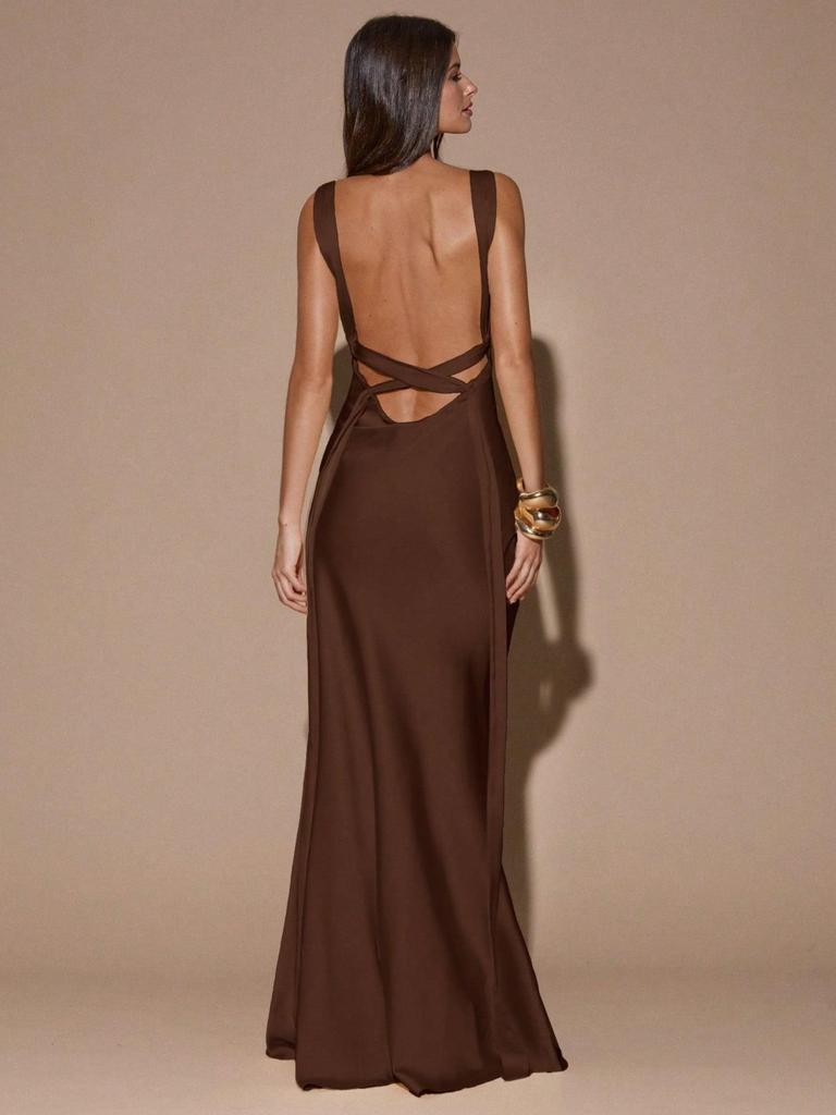 2026 Evropské a Americké Sexy Zeštíhlující Bodycon Bez Zad Šněrovací Stahovací Dlouhé Večerní Šaty pro Ženy