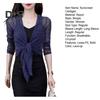Women Sunscreen Shirt Long Sleeve Solid Color Loose Fit Sunscreen Cardigan with Lace-up Breathable Thin Coat